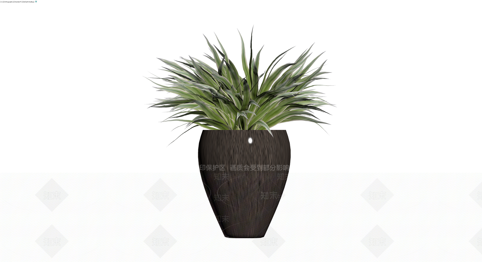 深色花盆配绿植盆栽3D模型下载【ID:1230585703】
