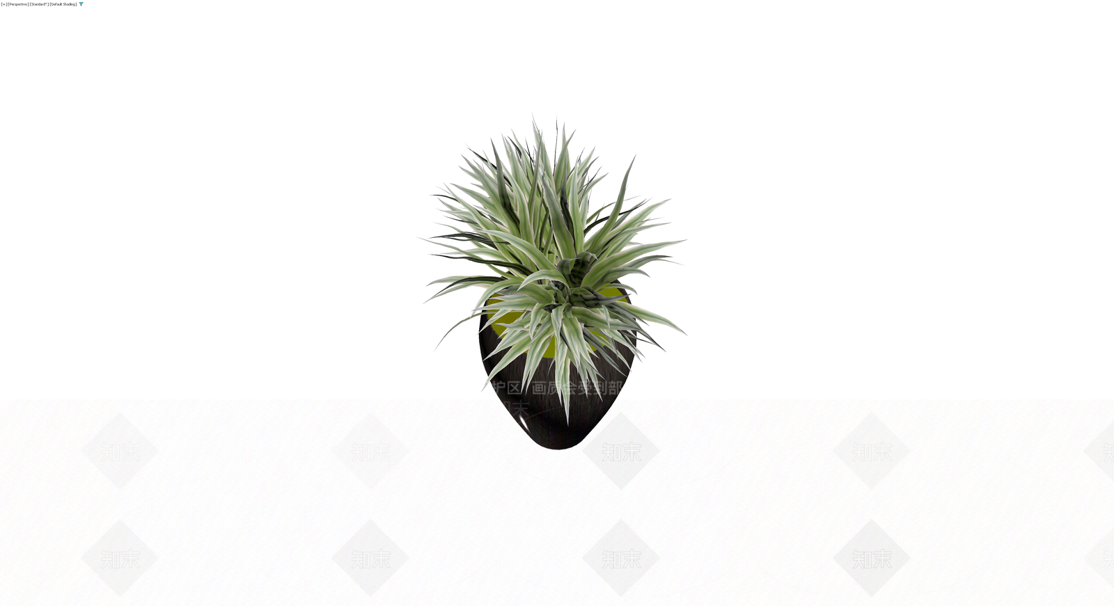 深色花盆配绿植盆栽3D模型下载【ID:1230585703】