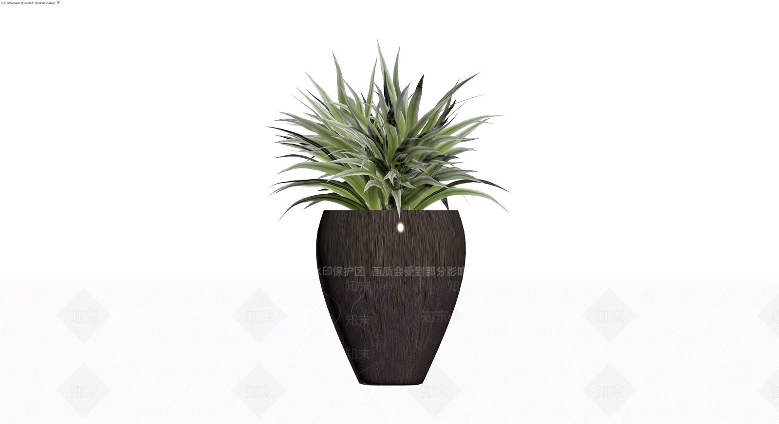 深色花盆配绿植盆栽3D模型下载【ID:1230585703】