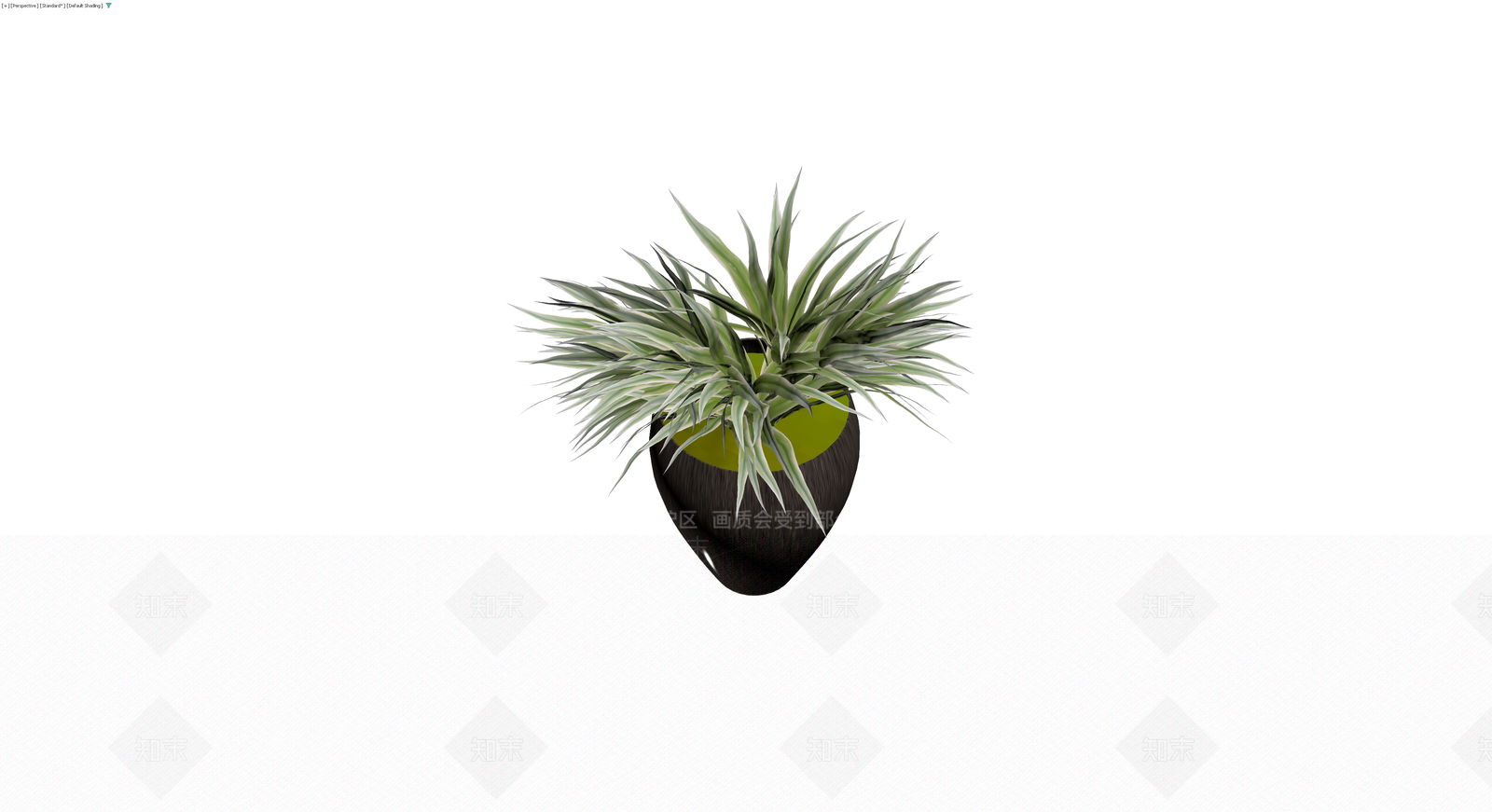 深色花盆配绿植盆栽3D模型下载【ID:1230585703】