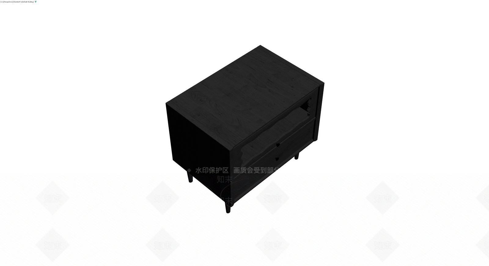 黑色实木床头柜3D模型下载【ID:1230763263】