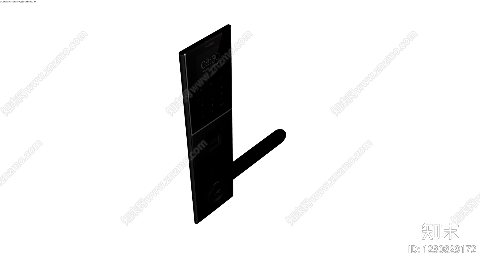 黑色智能门锁3D模型下载【ID:1230829172】