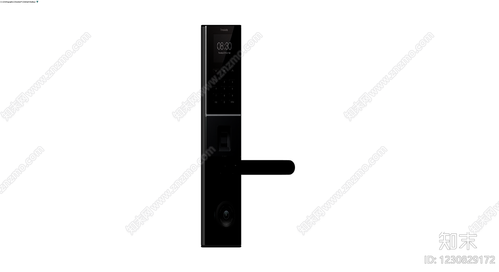 黑色智能门锁3D模型下载【ID:1230829172】
