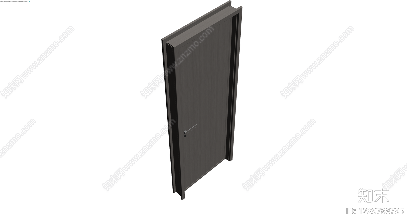 深灰木纹成品门体3D模型下载【ID:1229788795】