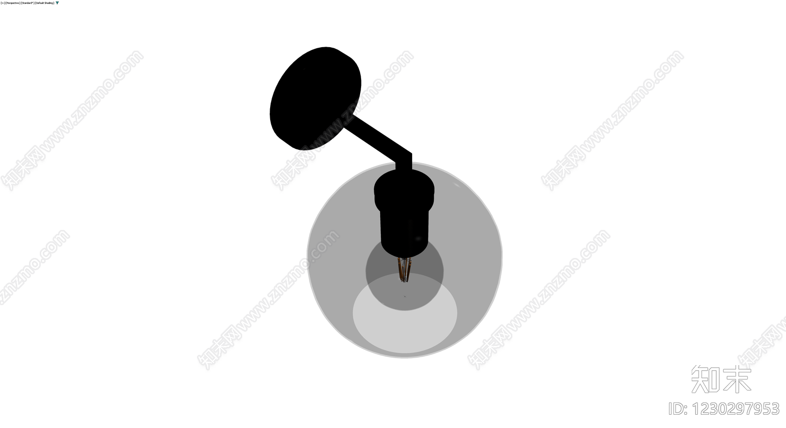 黑色壁灯模型3D模型下载【ID:1230297953】