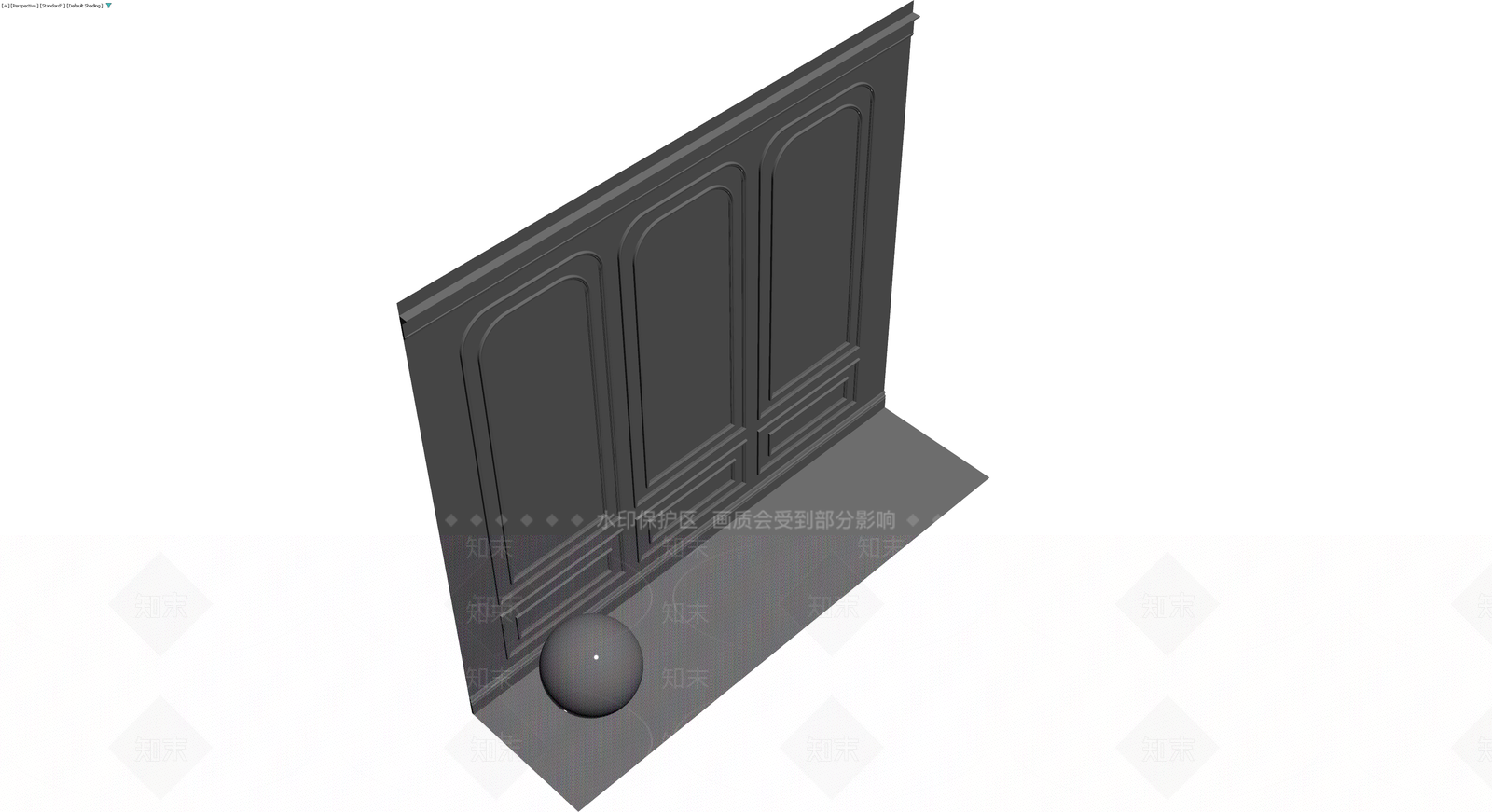 欧式护墙板组件3D模型下载【ID:1230709713】