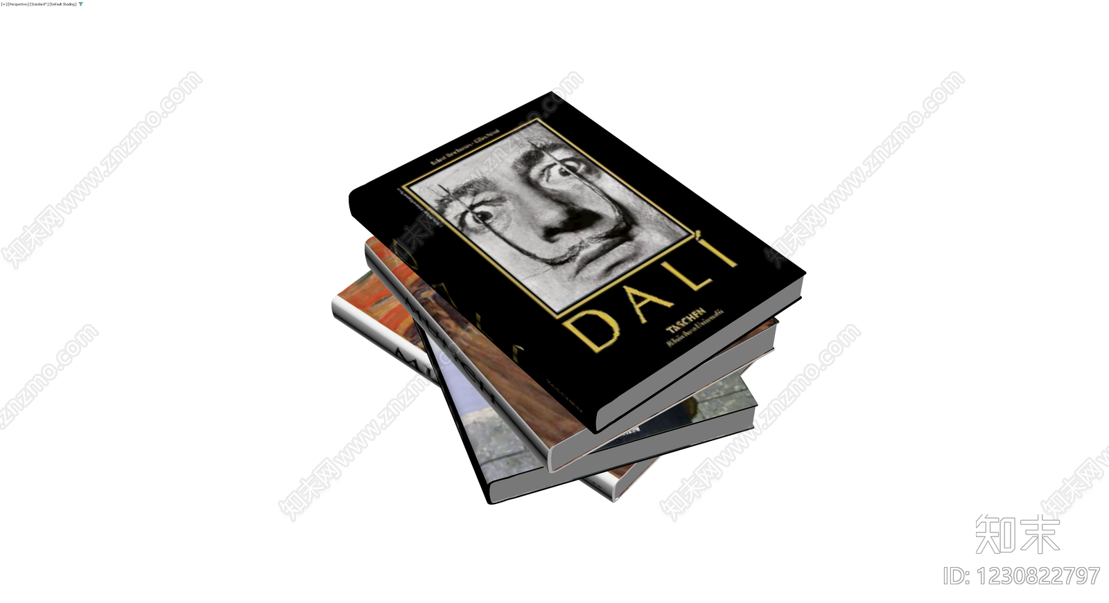 艺术书籍组合模型3D模型下载【ID:1230822797】