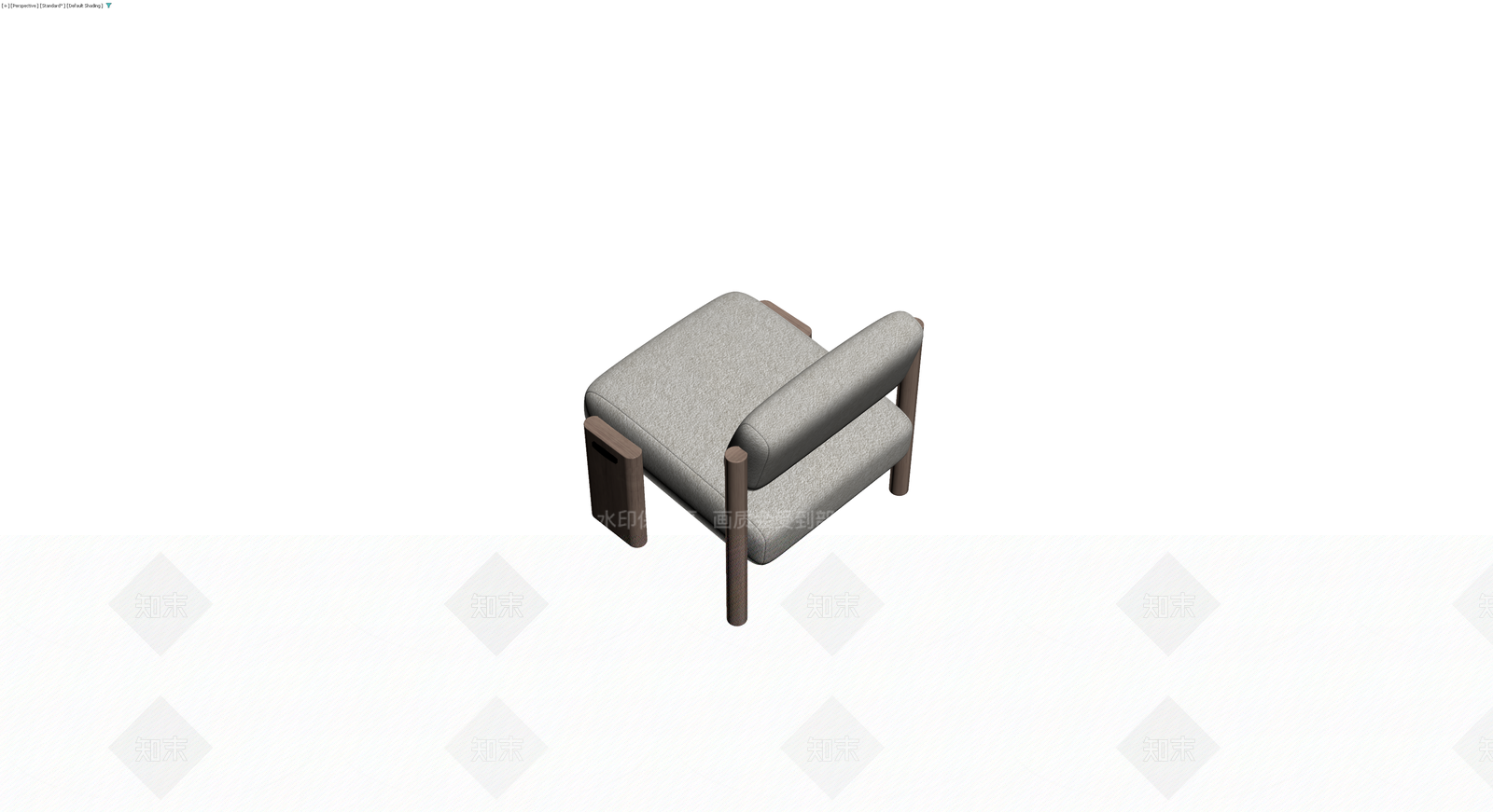 现代简约布艺单人沙发3D模型下载【ID:1230693741】
