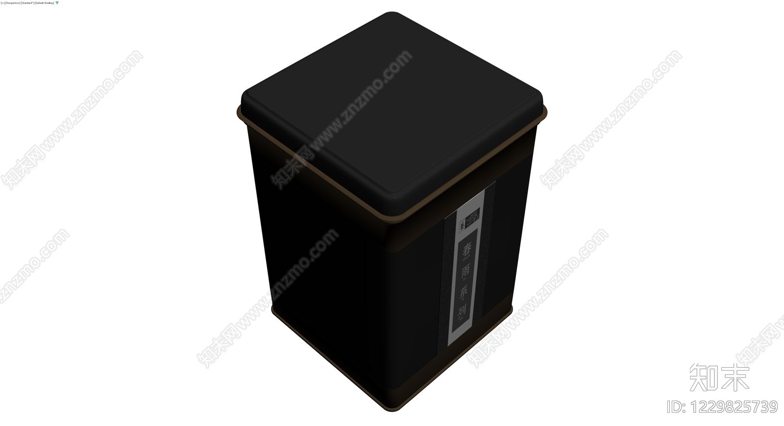 春雨系列黑色茶叶罐3D模型下载【ID:1229825739】
