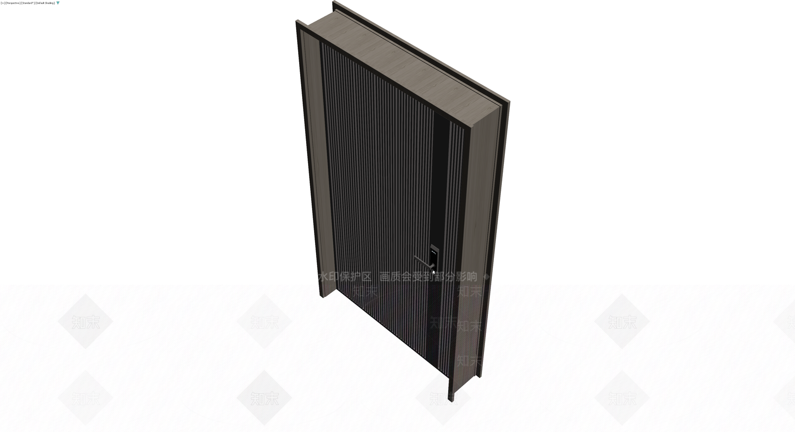 深灰木纹门体模型3D模型下载【ID:1229671249】