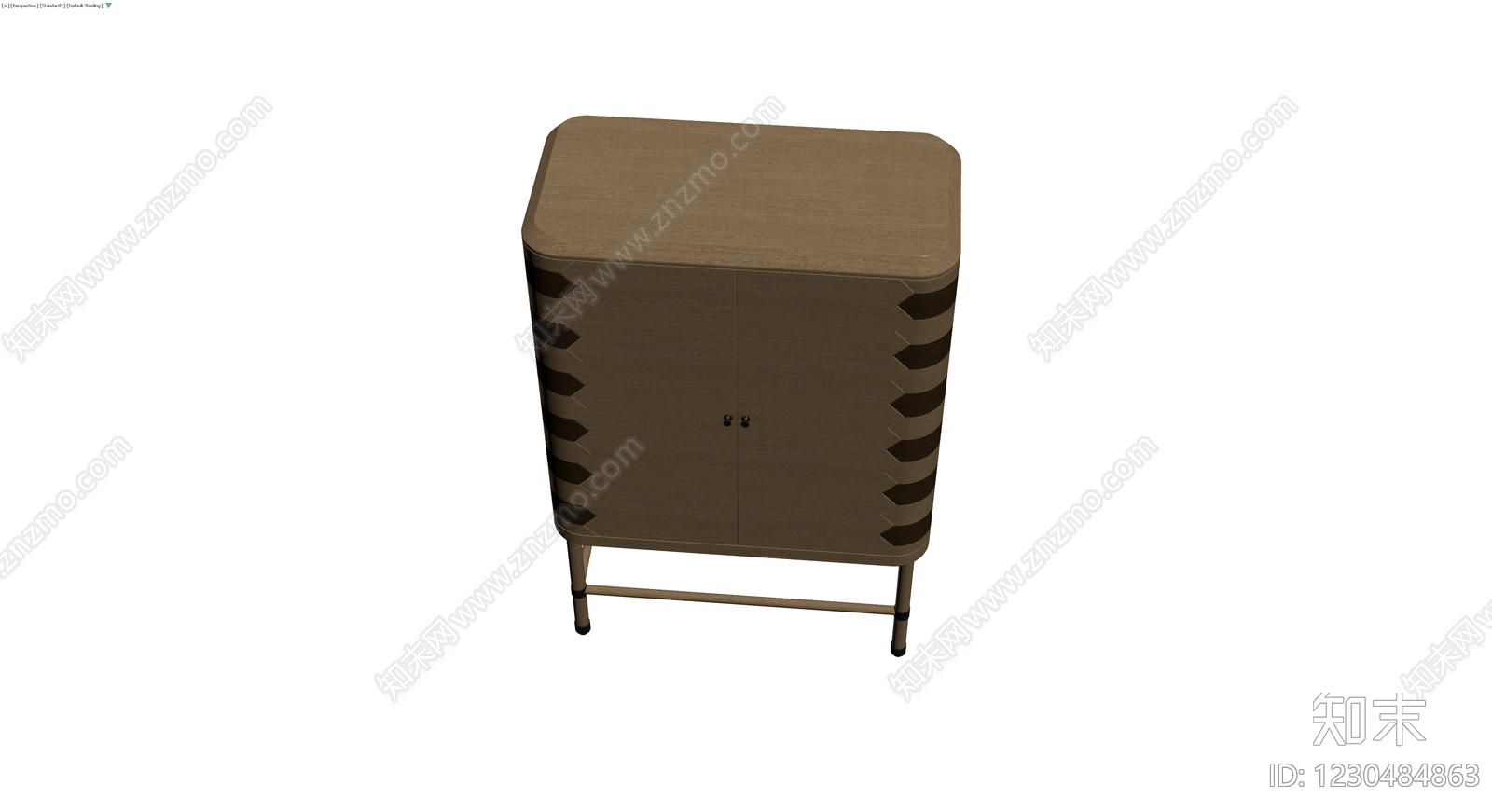 条纹双门高脚柜3D模型下载【ID:1230484863】