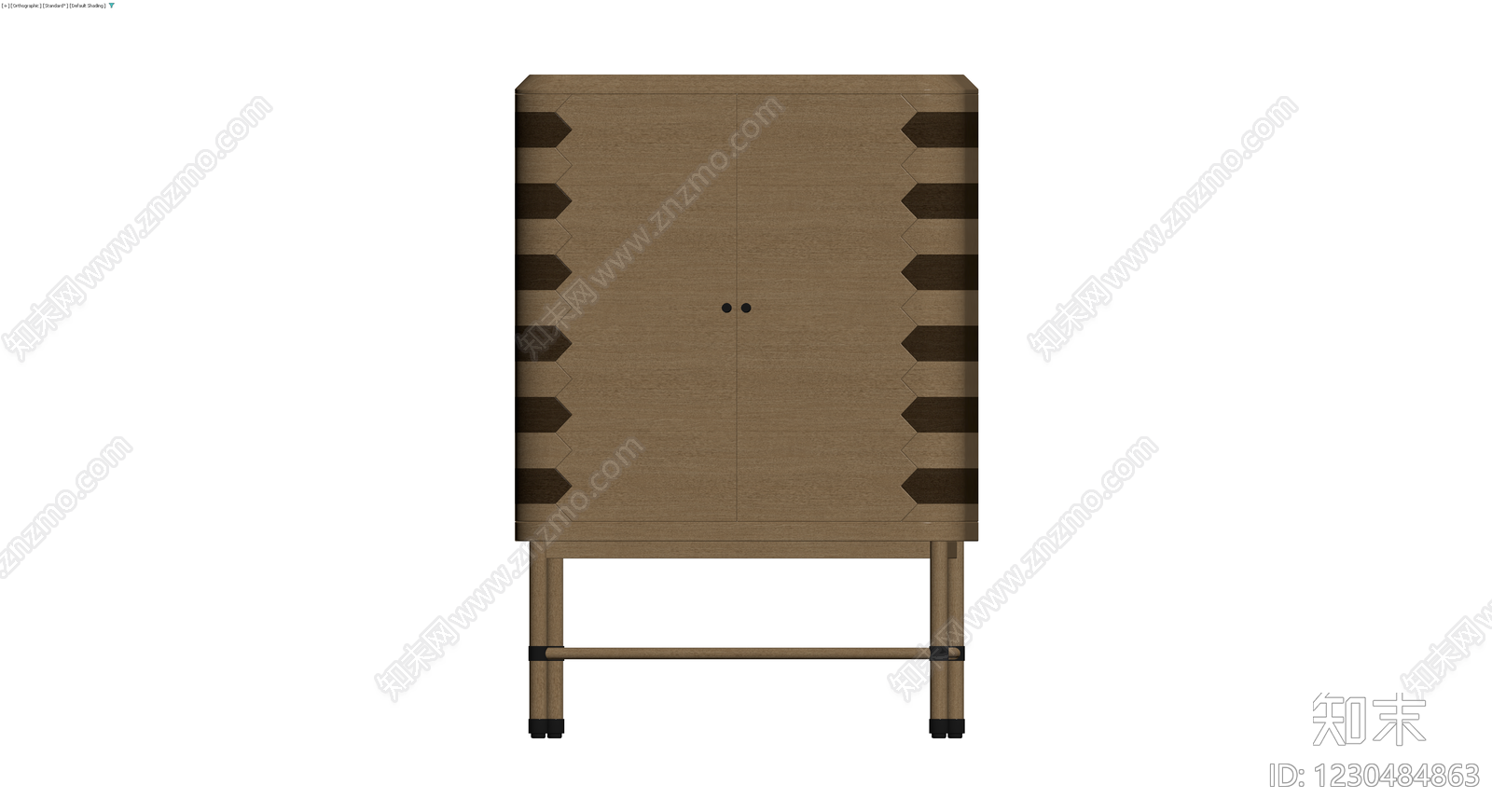 条纹双门高脚柜3D模型下载【ID:1230484863】