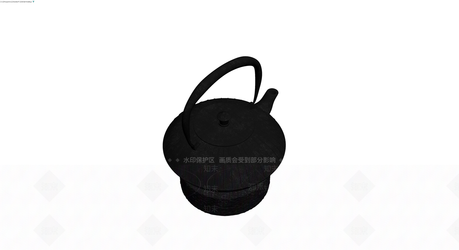 黑色铸铁提梁茶壶3D模型下载【ID:1229906126】