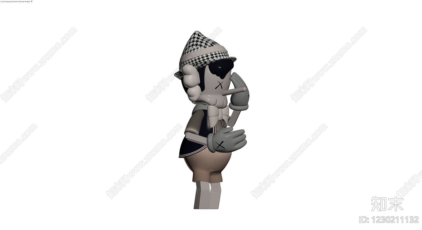 绅士风格卡通人物模型3D模型下载【ID:1230211132】