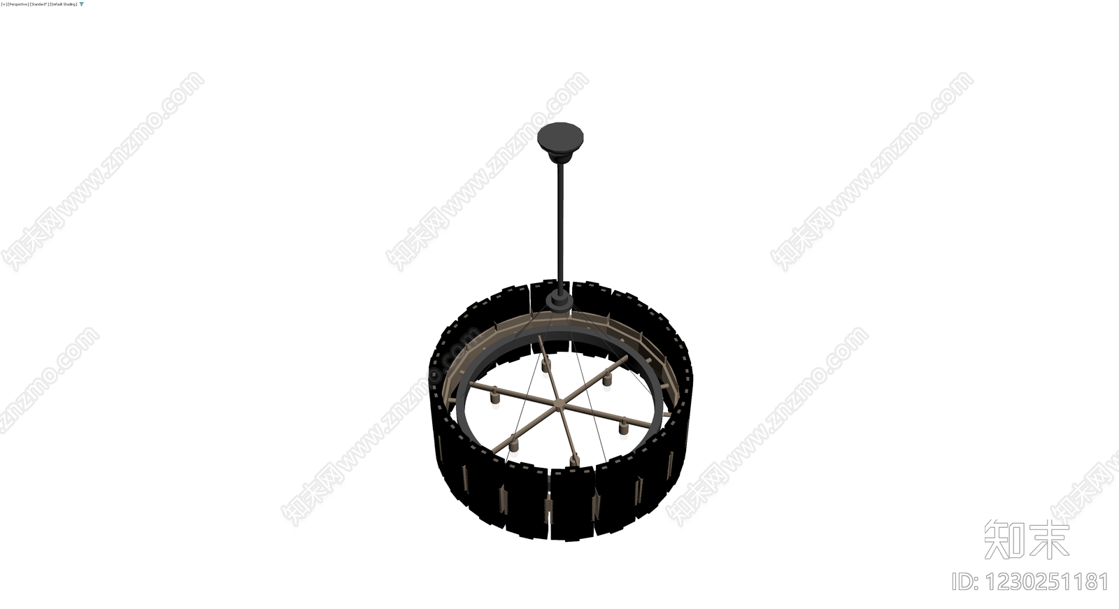 黑色环形吊灯3D模型下载【ID:1230251181】