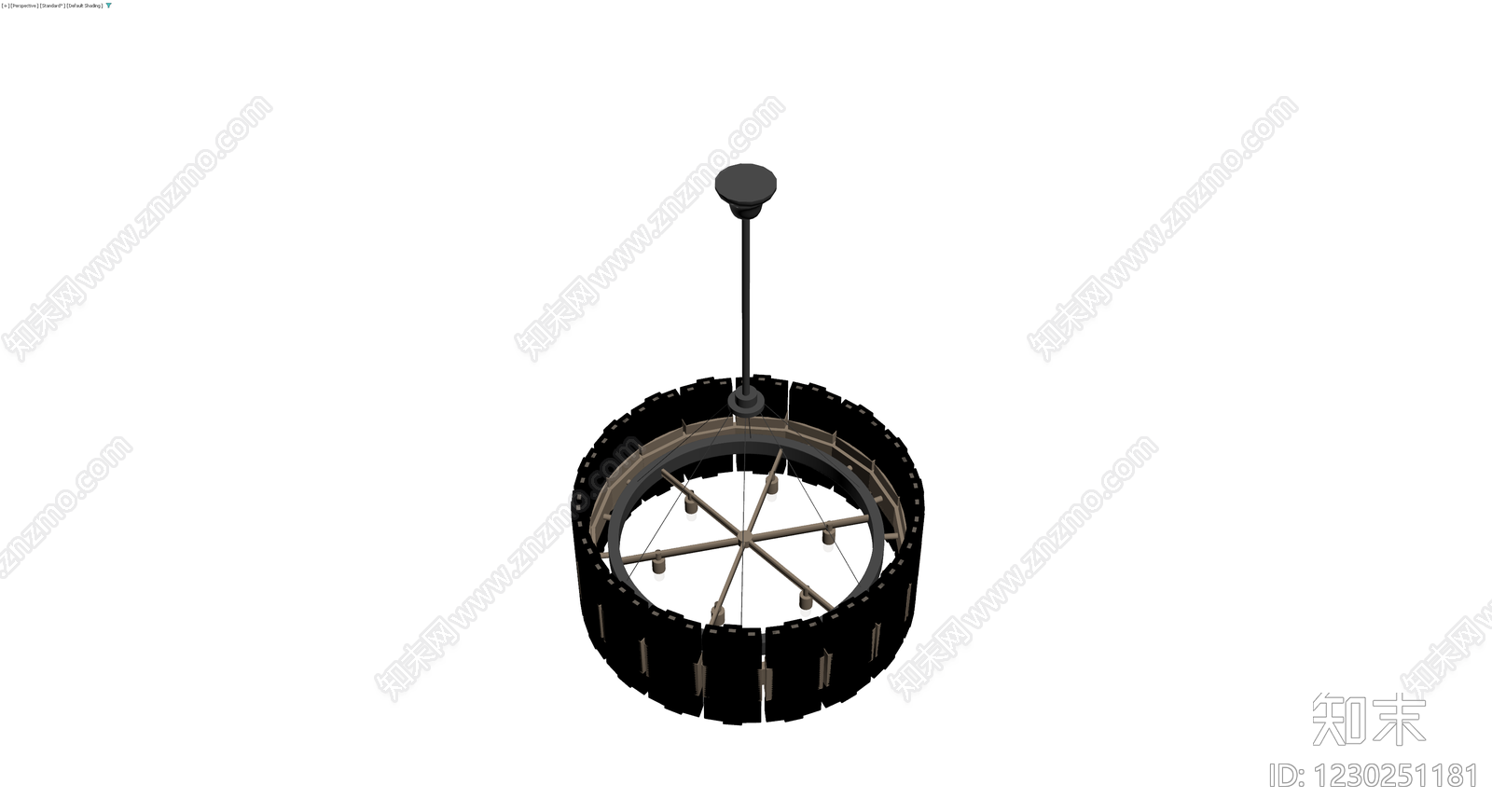 黑色环形吊灯3D模型下载【ID:1230251181】