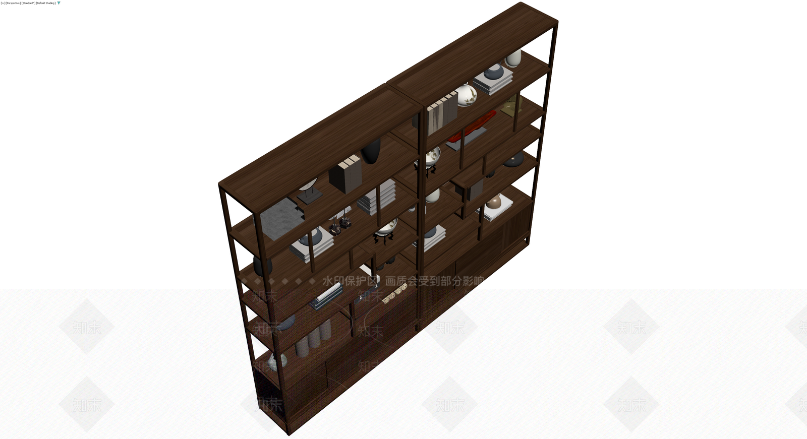 新中式博古架组合3D模型下载【ID:1230323549】
