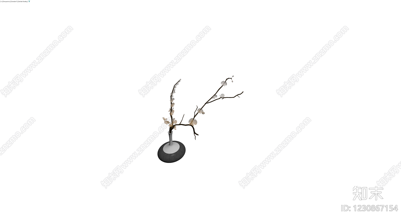 花瓶与梅花插花组合3D模型下载【ID:1230867154】