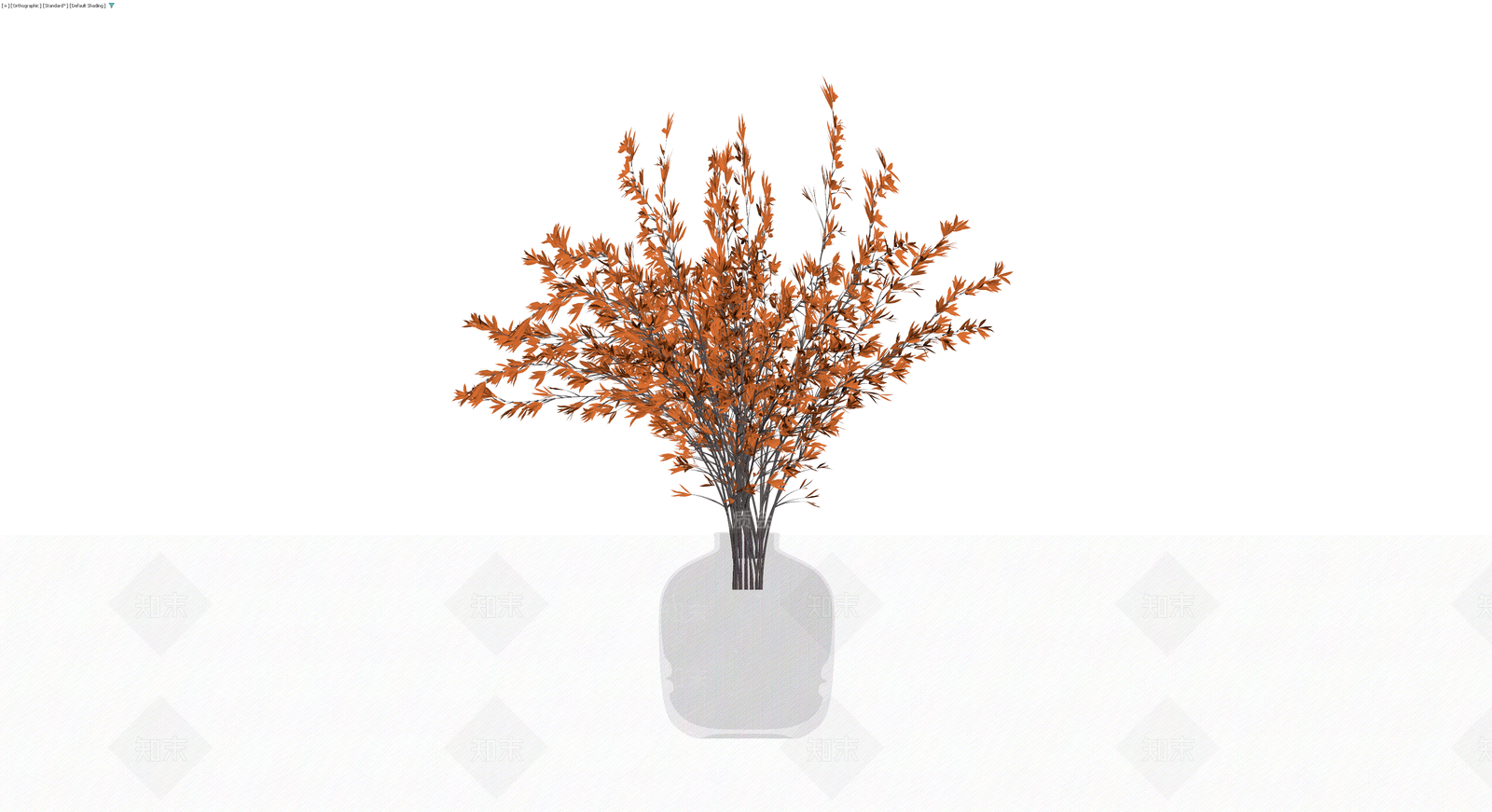 橙色叶植物盆栽组合3D模型下载【ID:1229627443】