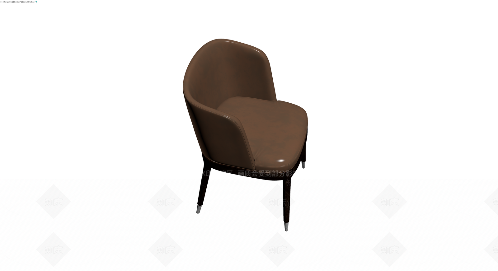 棕色皮质软包餐椅3D模型下载【ID:1230754462】