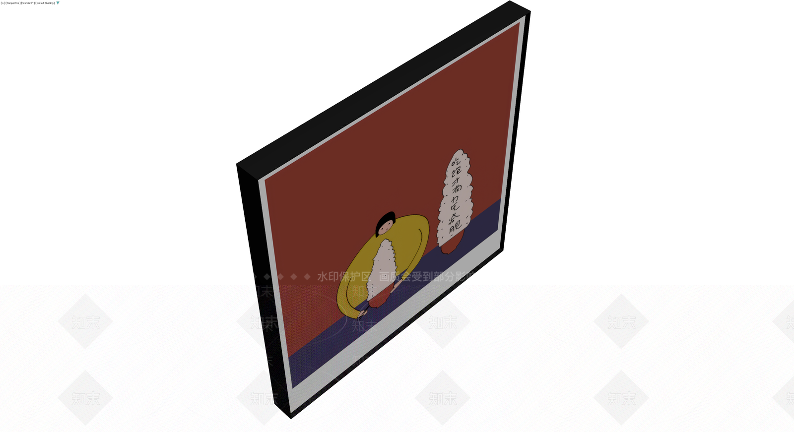 带框插画装饰画3D模型下载【ID:1230631255】