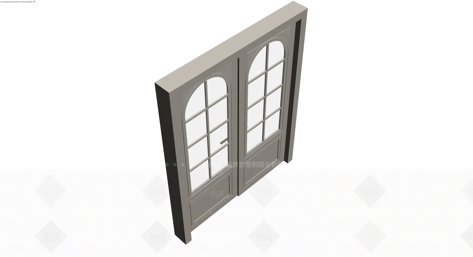 拱形玻璃双开门组件3D模型下载【ID:1229969538】