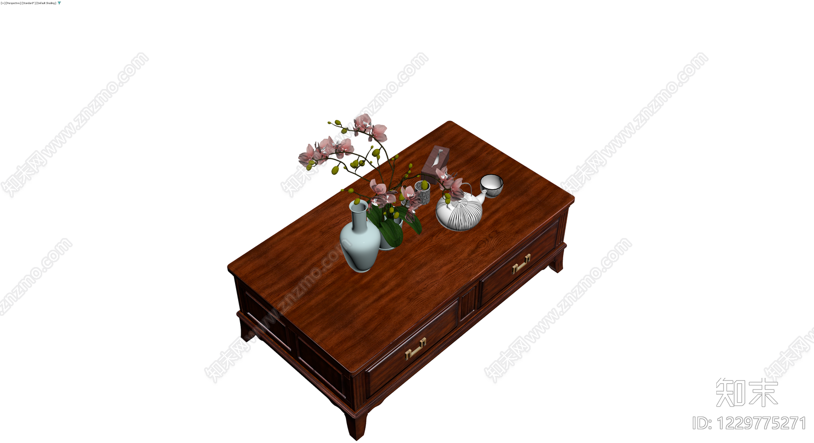 新中式实木茶几3D模型下载【ID:1229775271】