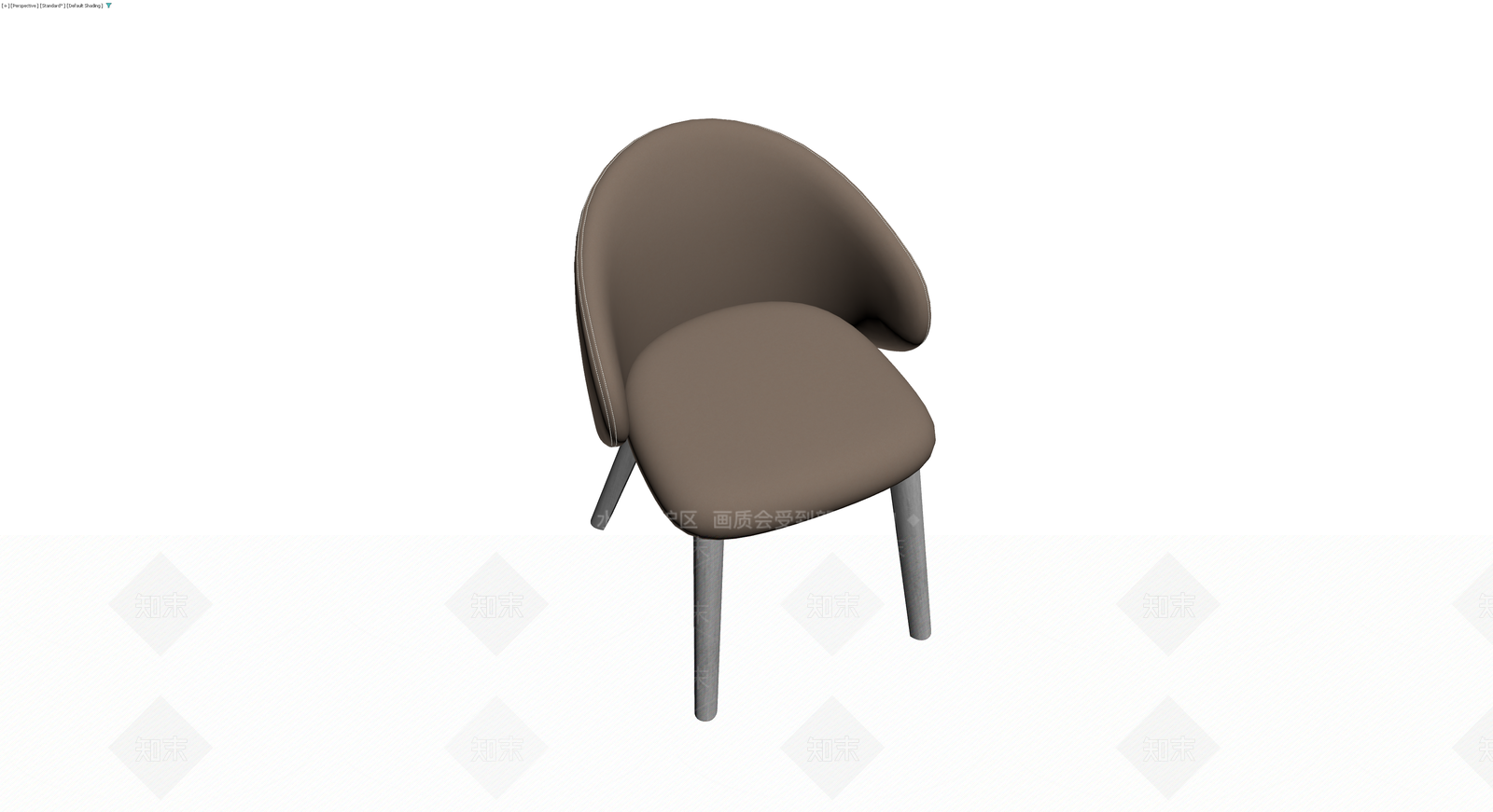 现代风格棕色软包餐椅3D模型下载【ID:1229683238】