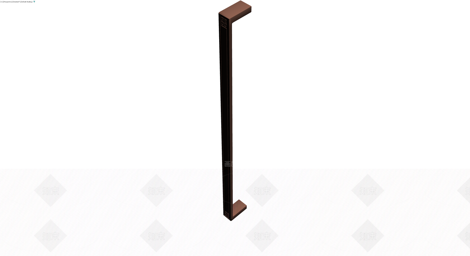 古铜色L型装饰拉手3D模型下载【ID:1230573316】