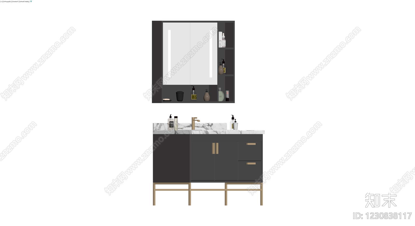 现代浴室柜组合模型3D模型下载【ID:1230838117】