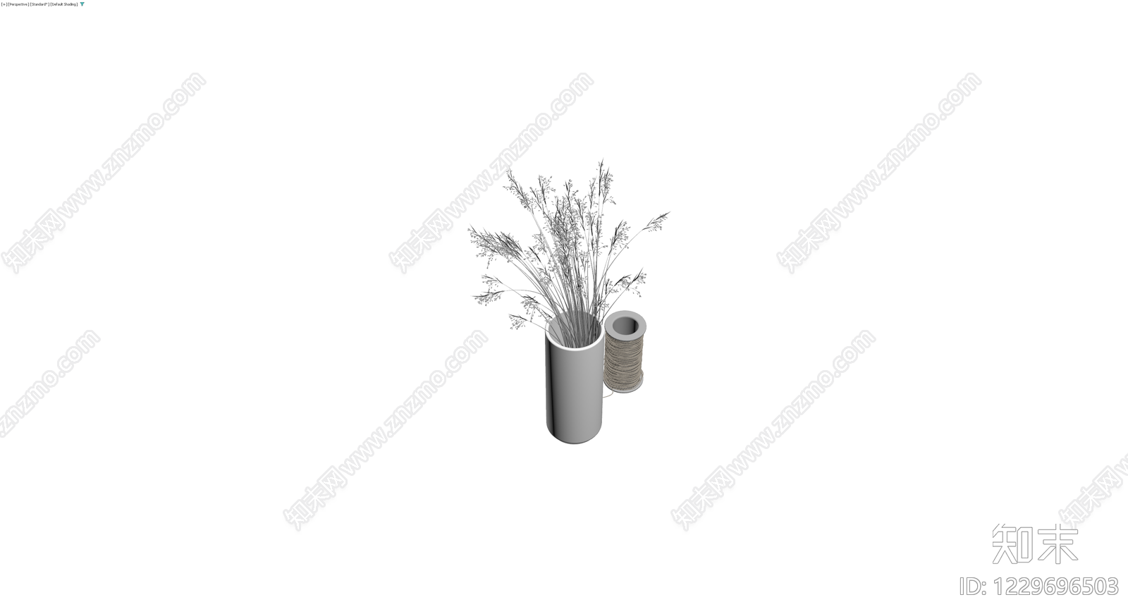 花瓶与麻绳组合装饰3D模型下载【ID:1229696503】