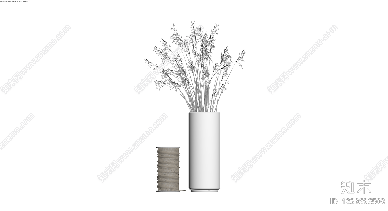 花瓶与麻绳组合装饰3D模型下载【ID:1229696503】