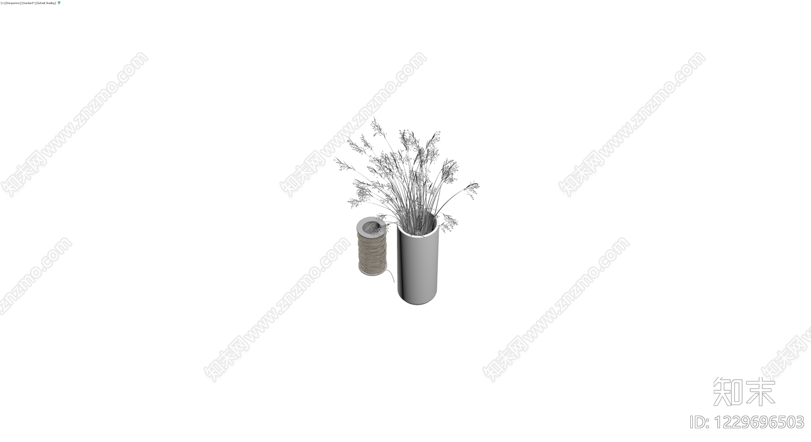 花瓶与麻绳组合装饰3D模型下载【ID:1229696503】