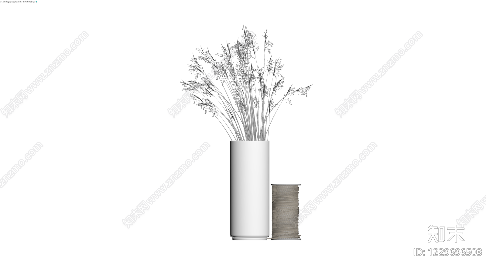 花瓶与麻绳组合装饰3D模型下载【ID:1229696503】