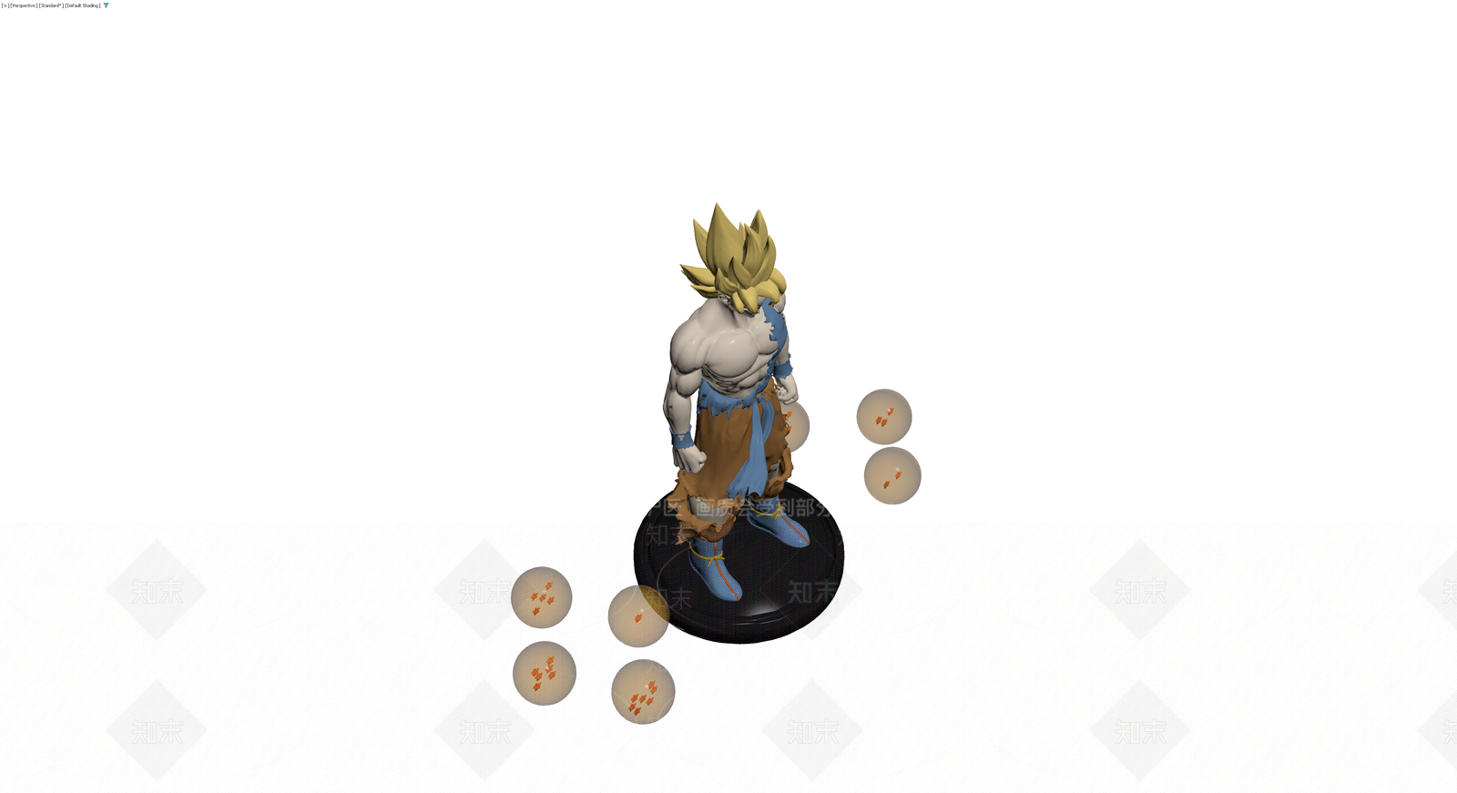 龙珠超级赛亚人雕像3D模型下载【ID:1229645230】