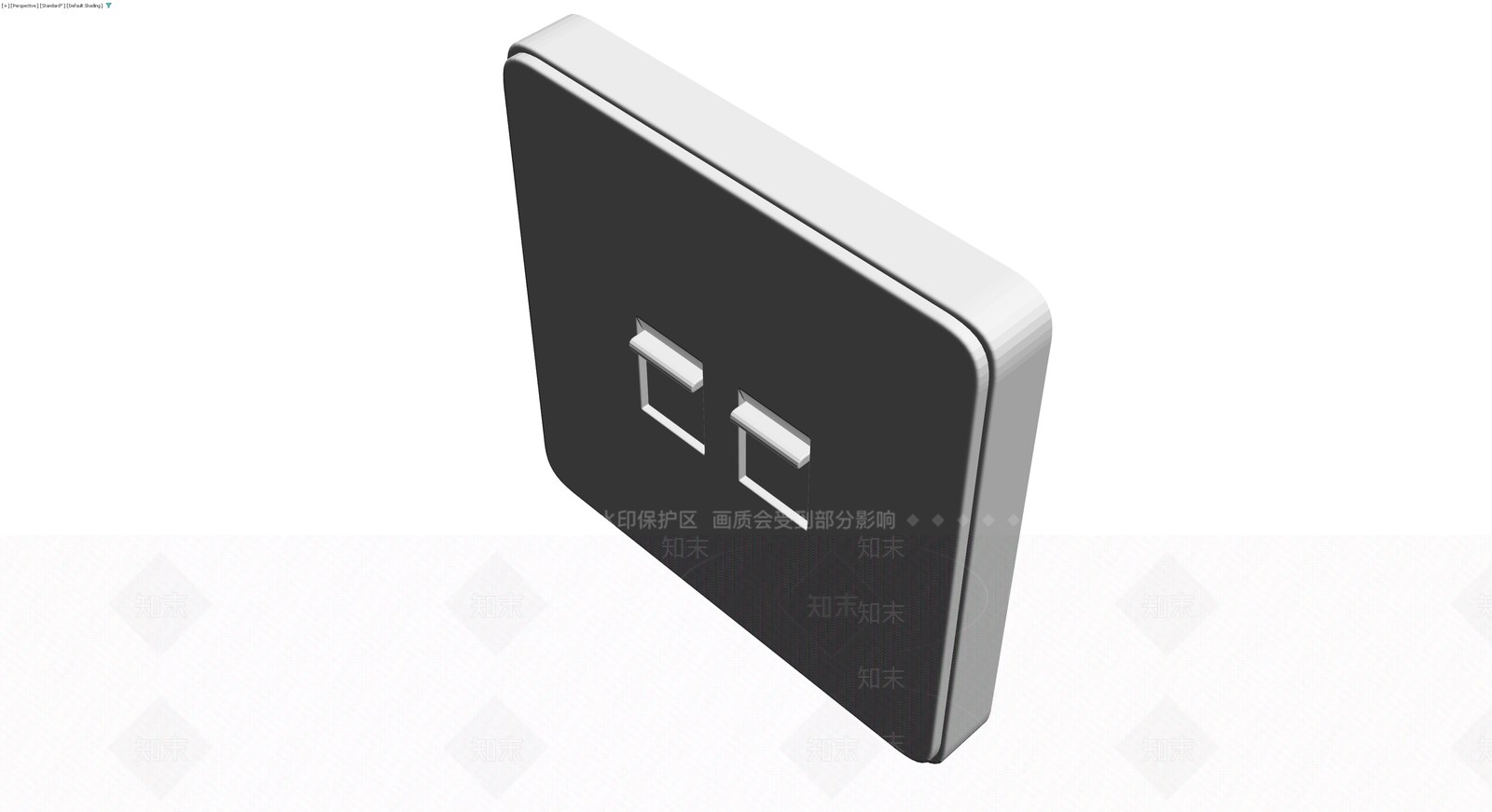 双联翘板开关面板3D模型下载【ID:1229896714】
