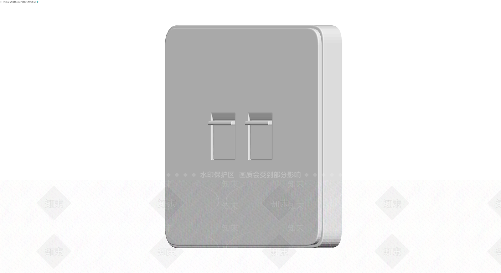 双联翘板开关面板3D模型下载【ID:1229896714】