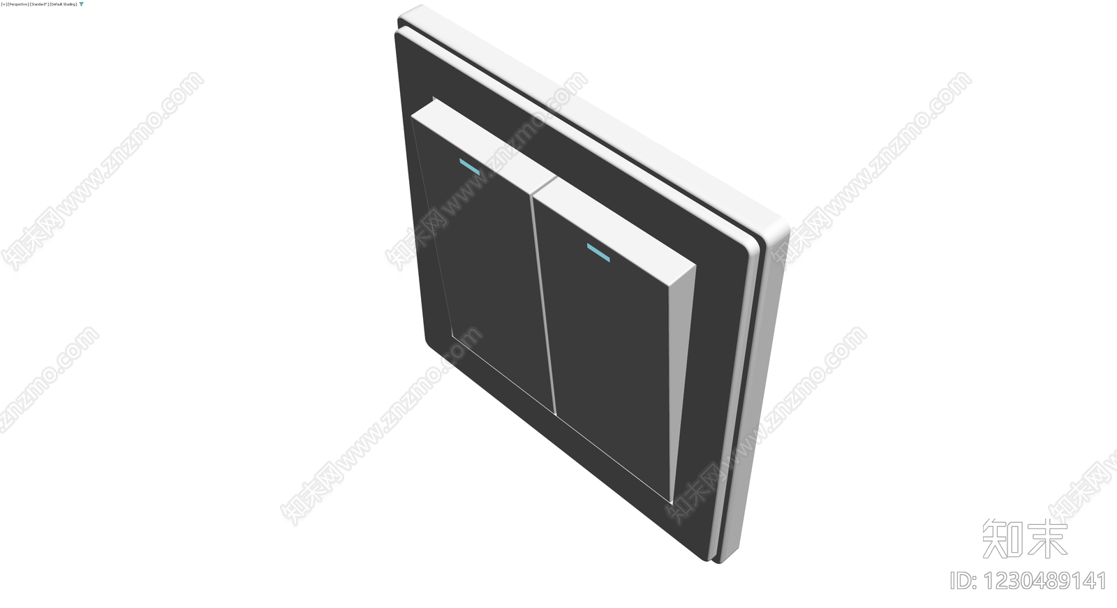 双联翘板开关面板3D模型下载【ID:1230489141】