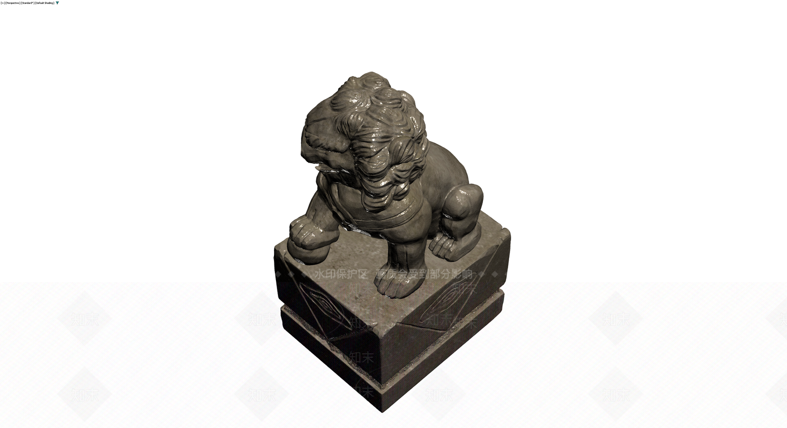 石狮子雕塑带底座3D模型下载【ID:1230651004】