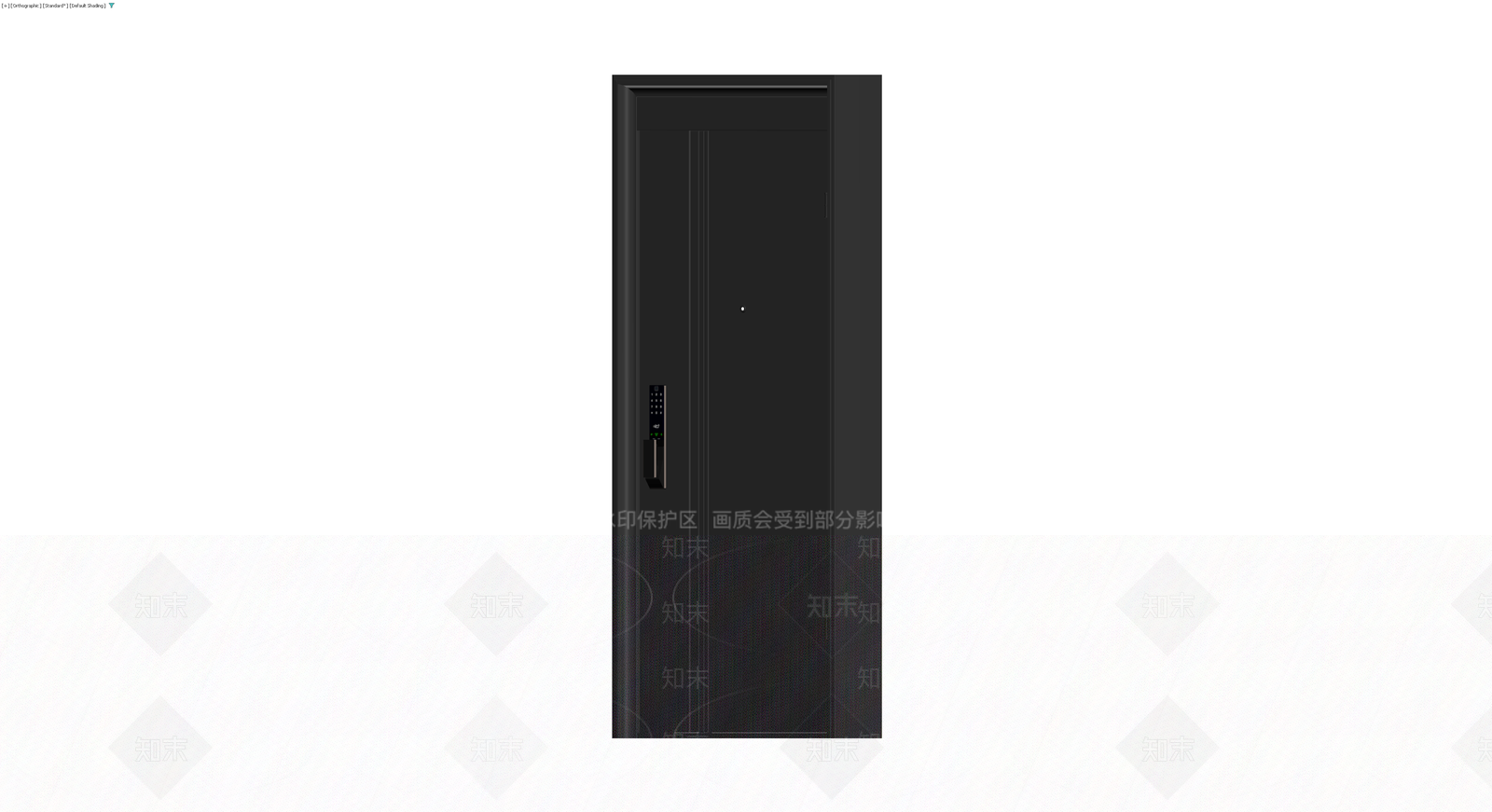 黑色智能防盗门3D模型下载【ID:1230598848】