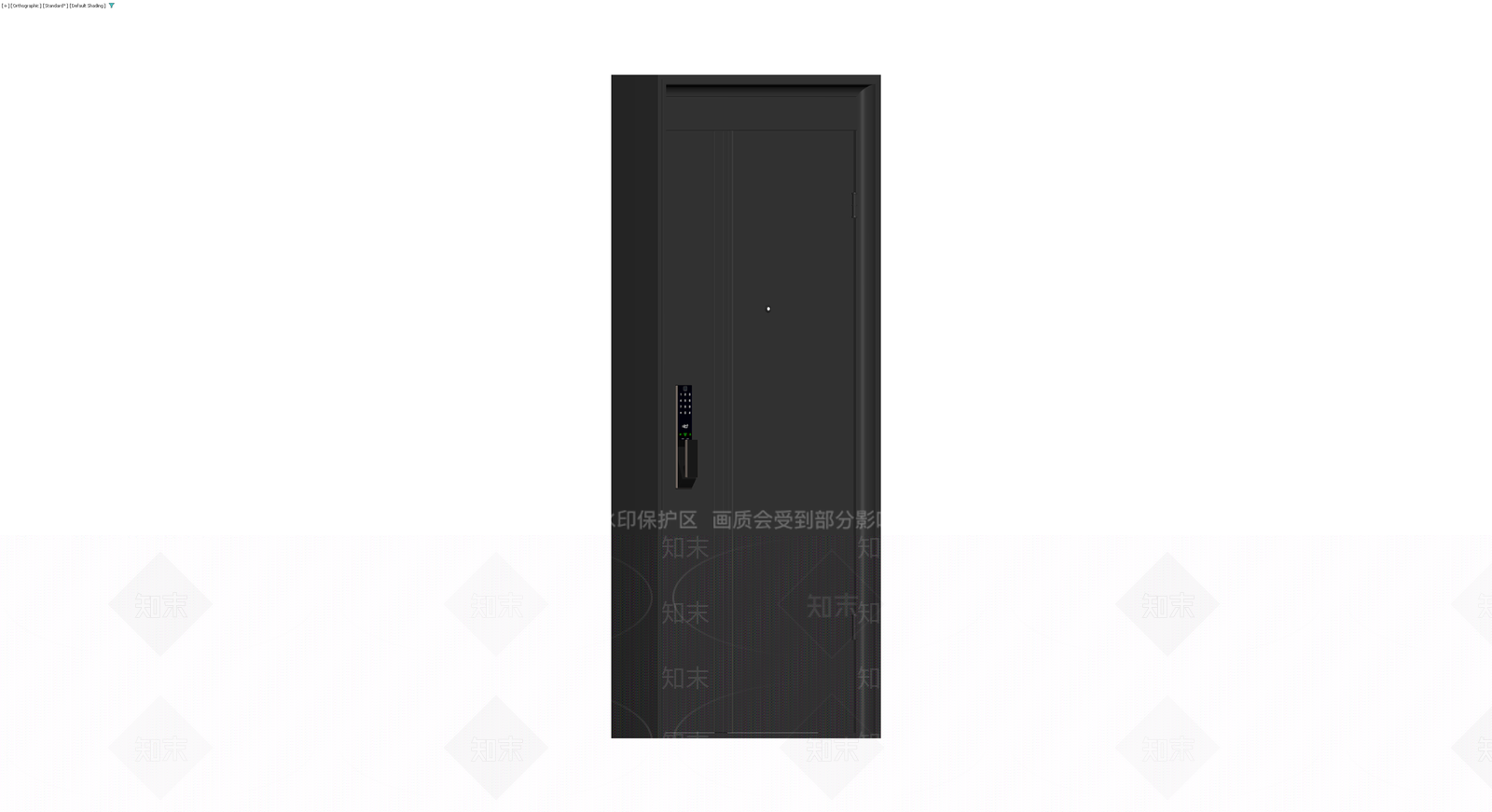 黑色智能防盗门3D模型下载【ID:1230598848】