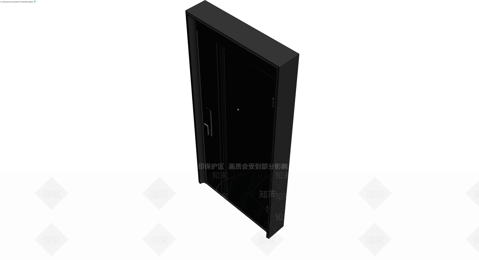黑色智能防盗门3D模型下载【ID:1230598848】
