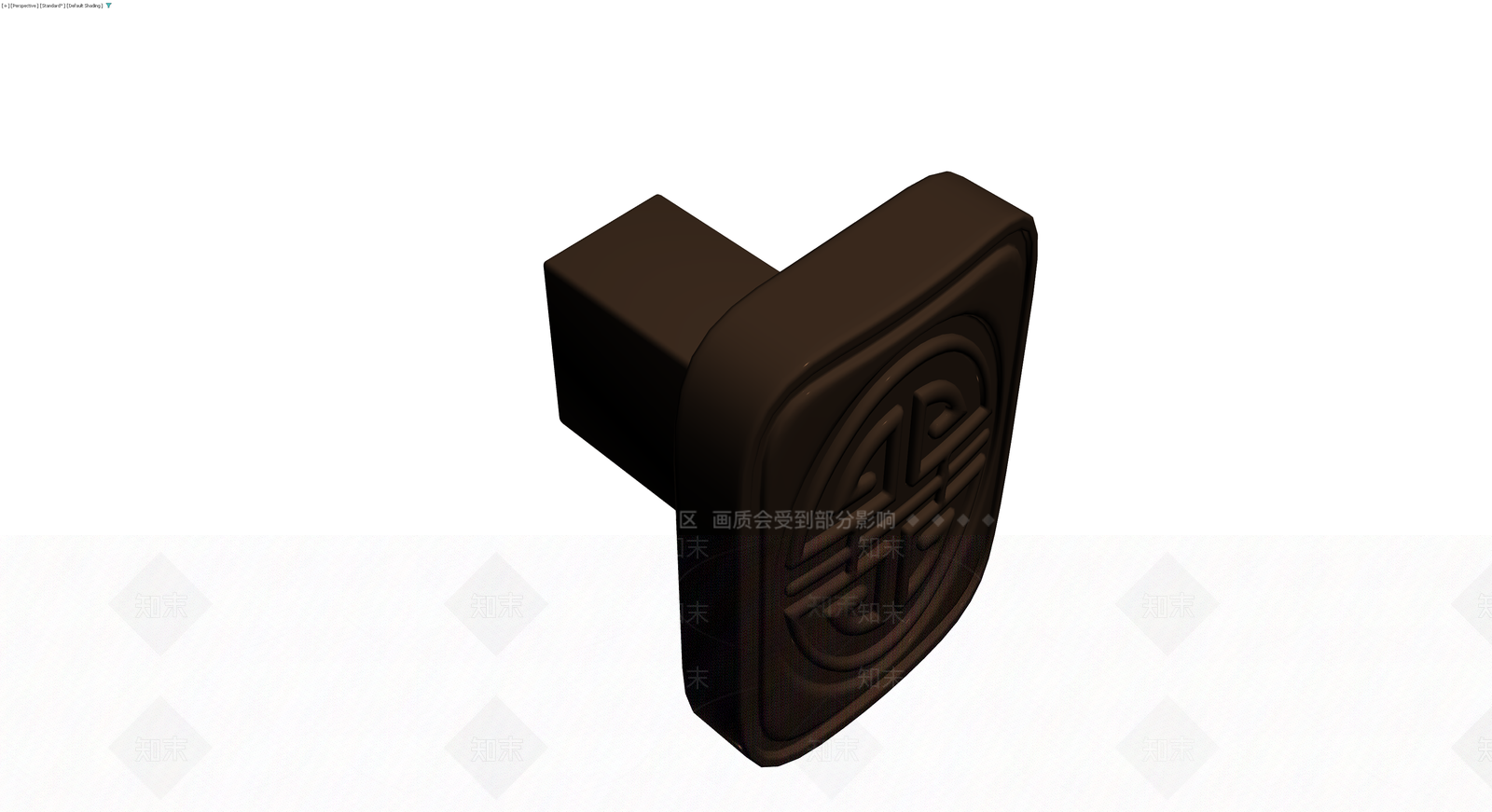 深褐色中式纹样装饰摆件3D模型下载【ID:1230630814】