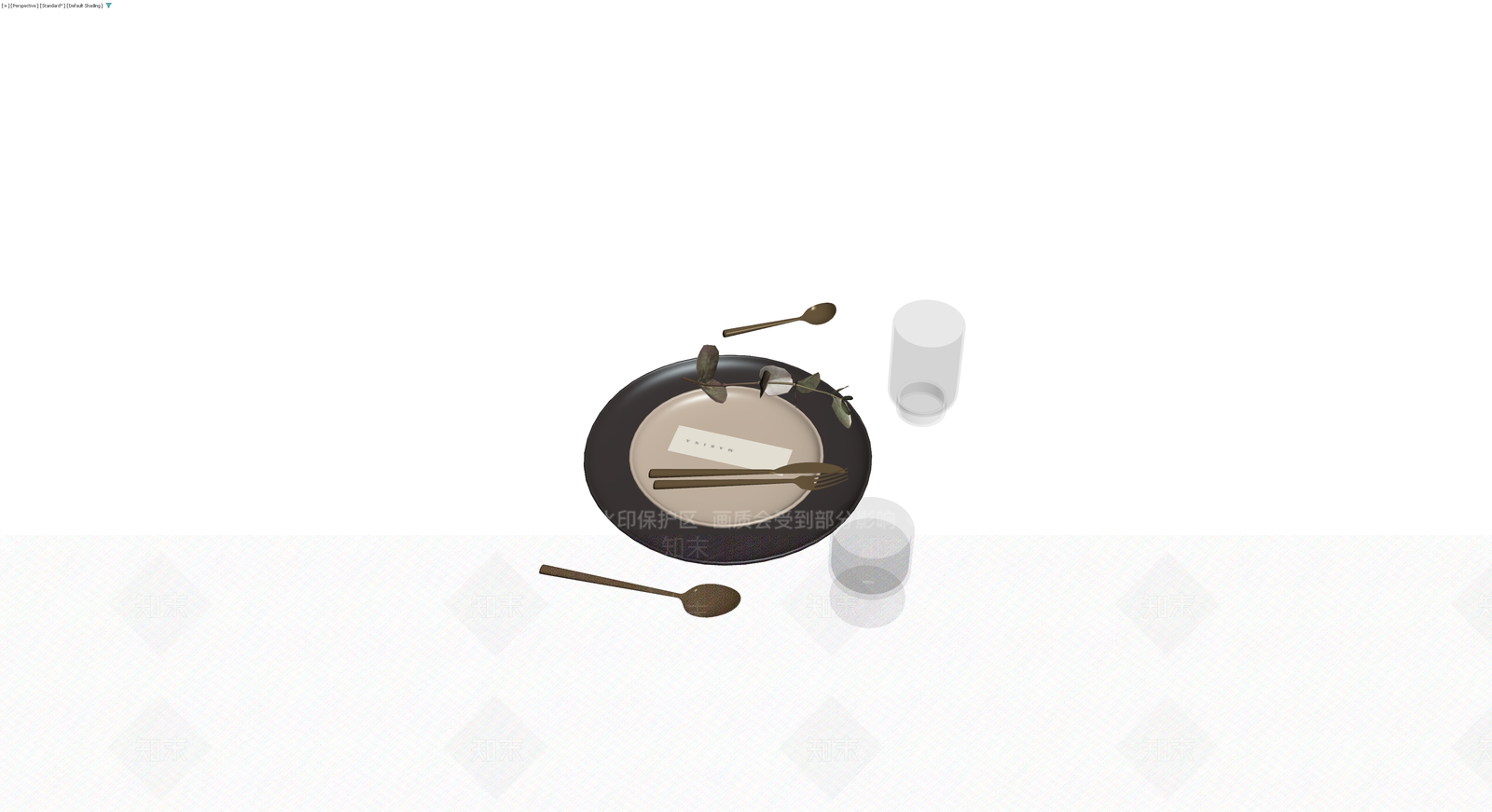 餐具组合模型3D模型下载【ID:1230710817】