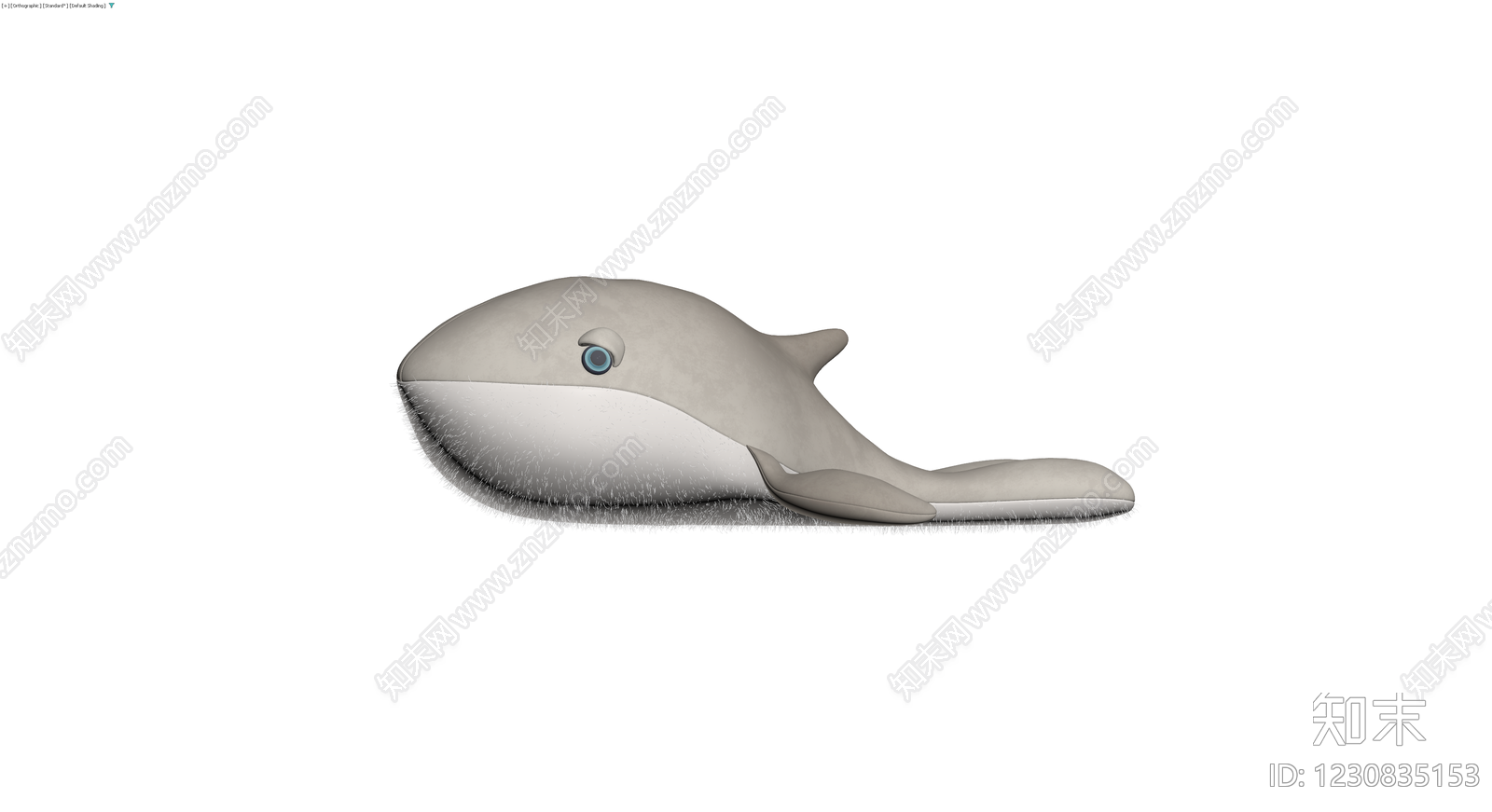卡通鲸鱼毛绒玩具3D模型下载【ID:1230835153】