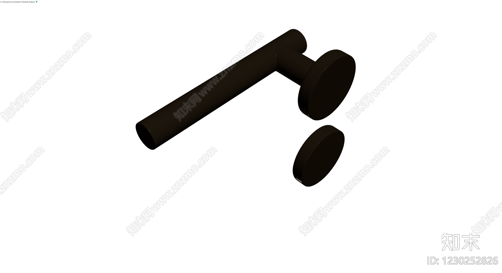 黑色球形门锁组件3D模型下载【ID:1230252826】