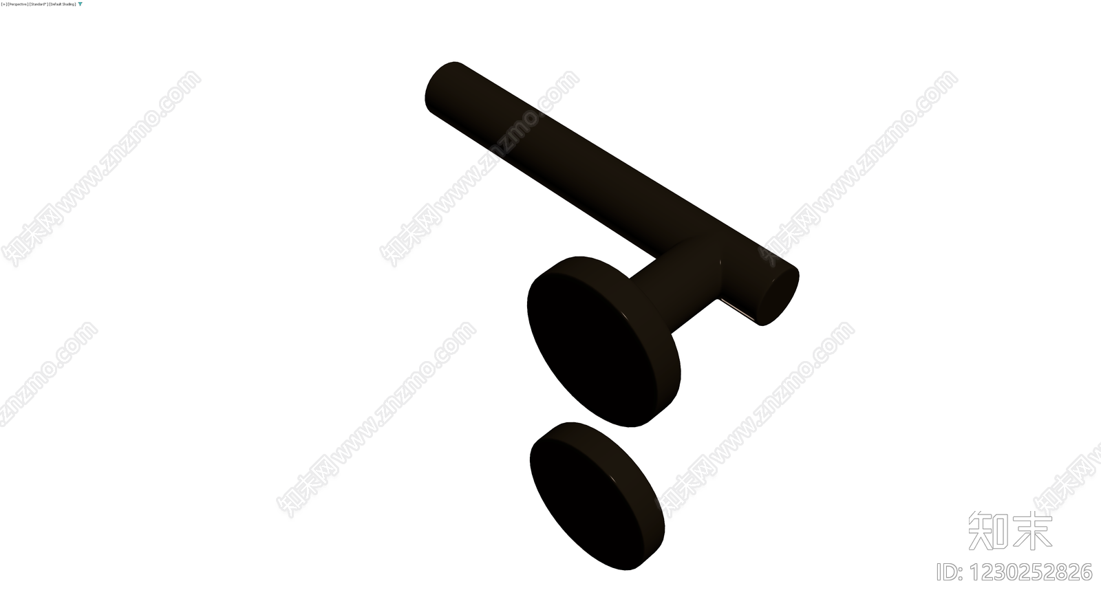 黑色球形门锁组件3D模型下载【ID:1230252826】