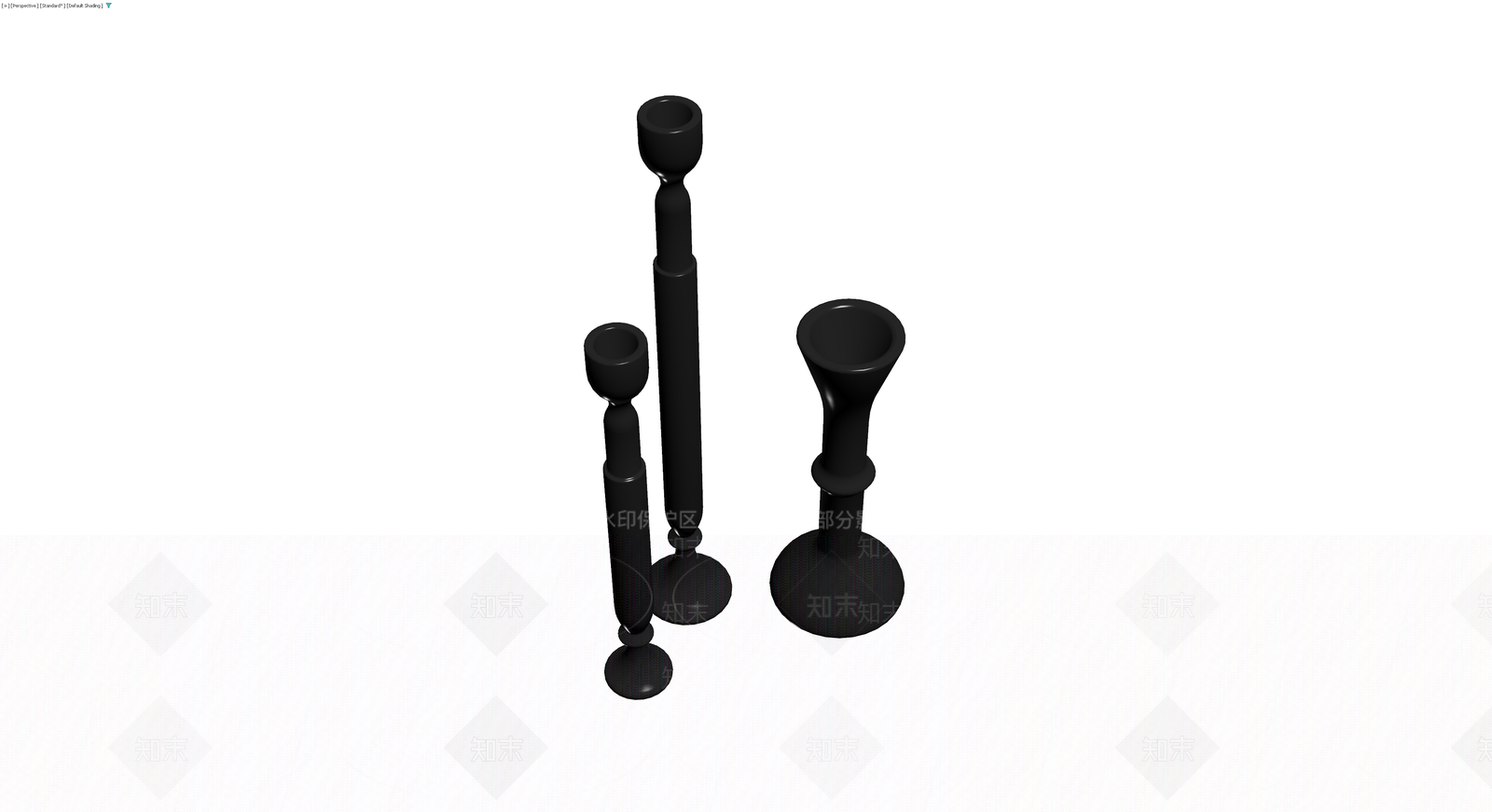 黑色三件套烛台3D模型下载【ID:1230392974】