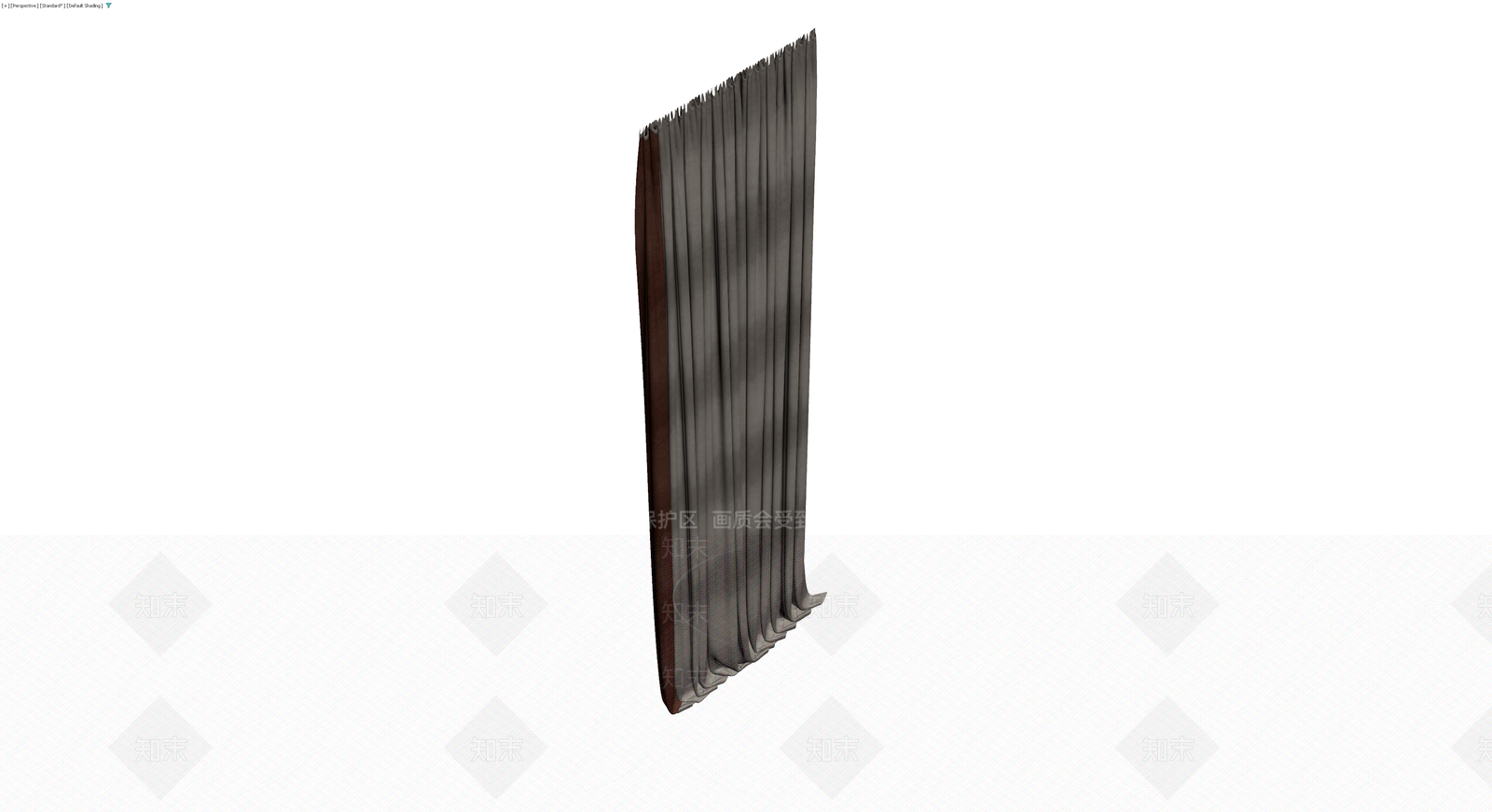 灰模褶皱窗帘3D模型下载【ID:1229875842】