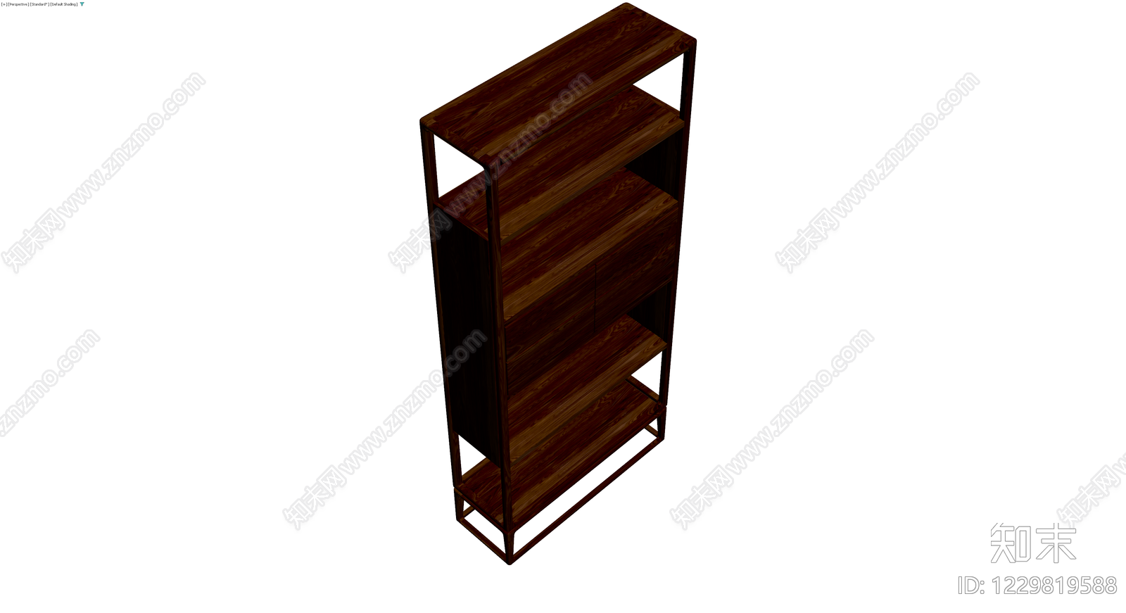 深色木纹多层置物架3D模型下载【ID:1229819588】